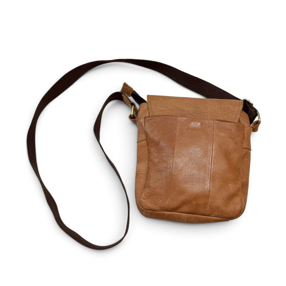 Jeep Brown Leather Small Messenger Satchel Crossbody Bag Man Purse Travel - Picture 2 of 7